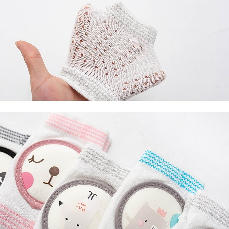 3 Pairs Baby Knee Pads Summer Mesh Thin Cotton Baby Crawling Anti-Fall Elbow Knee Pads Suitable Age: 0-4 Years Old