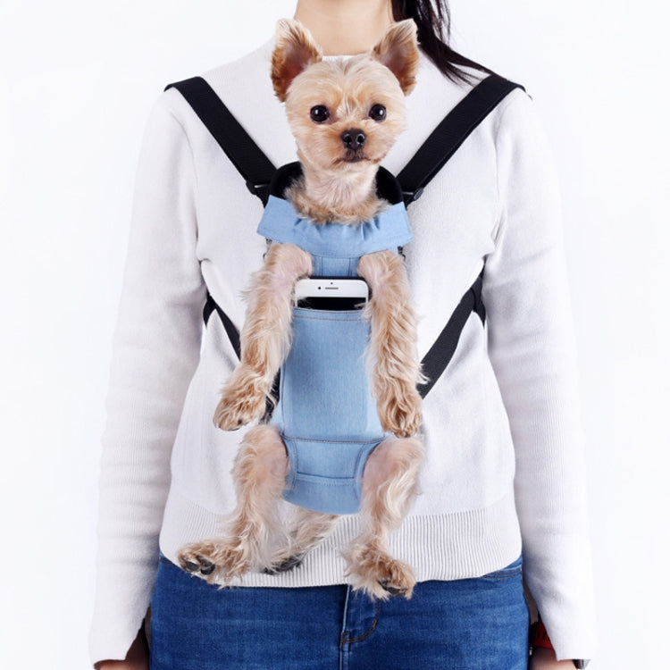 Dog Going Out Foldable On Chest Backpack Pet Carrier Bag, Colour: Light Color Cowboy (Four Seasons)