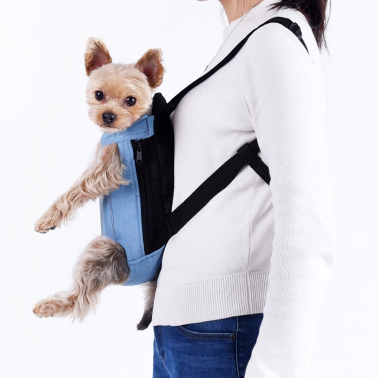 Dog Going Out Foldable On Chest Backpack Pet Carrier Bag, Colour: Light Color Cowboy (Four Seasons)