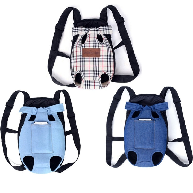 Dog Going Out Foldable On Chest Backpack Pet Carrier Bag, Colour: Light Color Cowboy (Four Seasons)