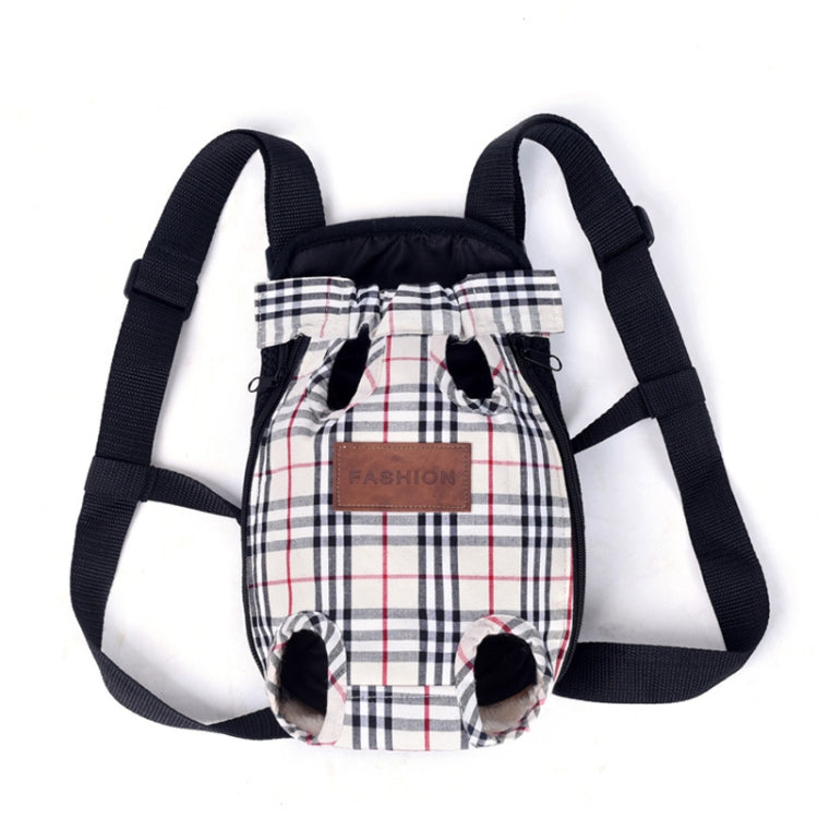 Dog Going Out Foldable On Chest Backpack Pet Carrier Bag, Colour: Apricot Lattice (Four Seasons)