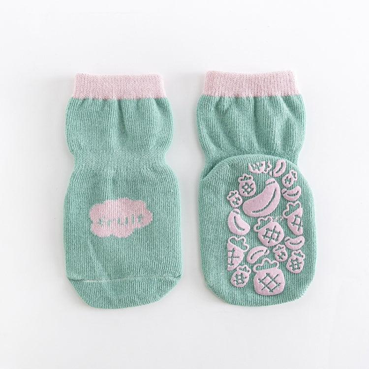 5 Pairs Baby Socks Point Glue Anti-Slip Baby Combing Cotton Flooring Socks, Size: S 0-1 Years Old(Fruit Green)