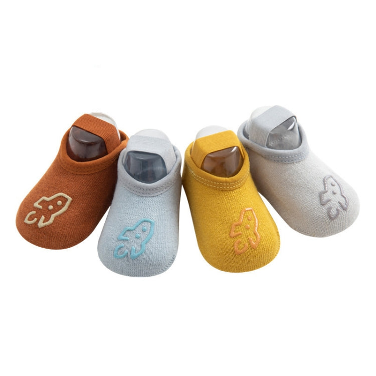 4 Pairs Baby Socks Cartoon Print Glue Strap Baby Anti-Slip Floor Socks Size: S 0-1 Years Old