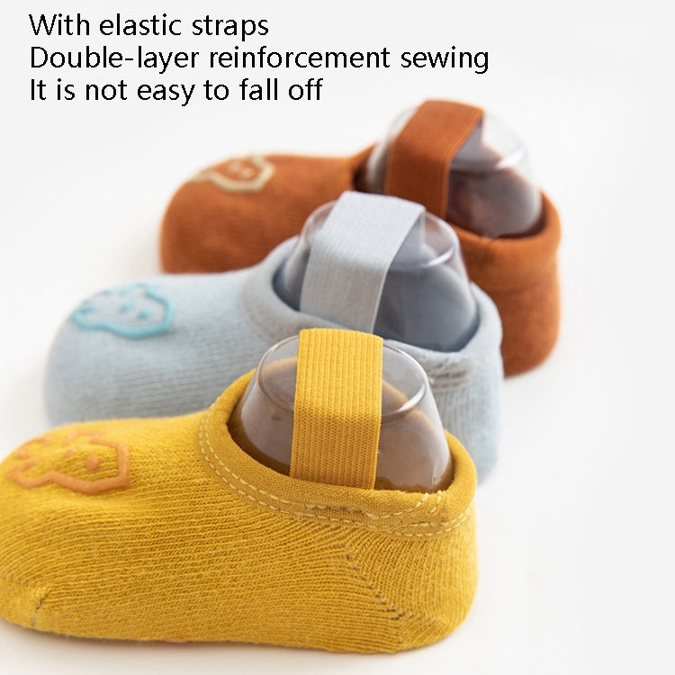 4 Pairs Baby Socks Cartoon Print Glue Strap Baby Anti-Slip Floor Socks Size: S 0-1 Years Old