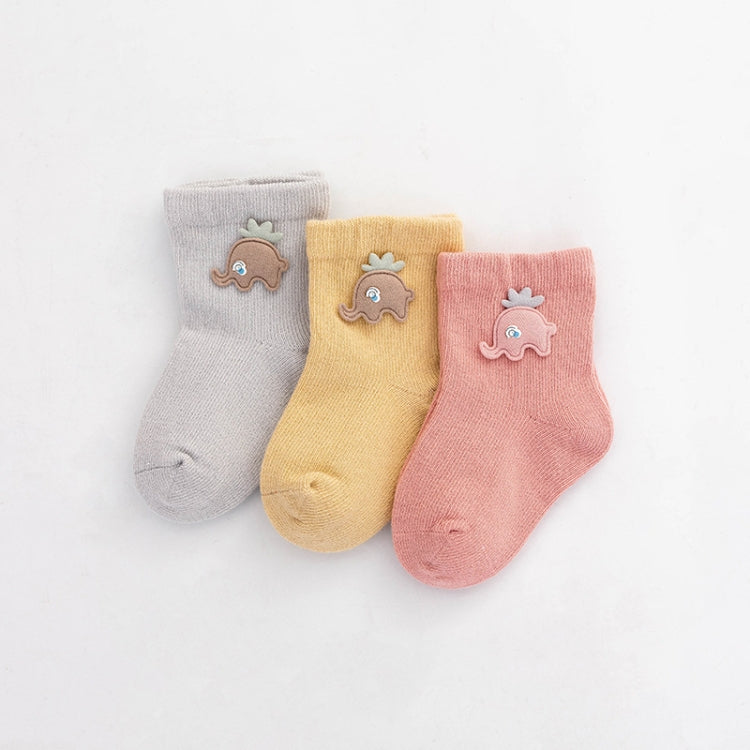 3 Pairs Children Socks Combing Cotton Neonatal Baby Socks Suitable Age: 6-12 Months