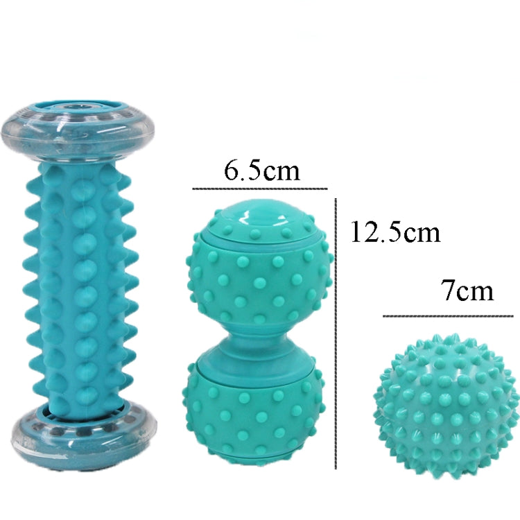 Massage Ball Plantar Fascia Ball Muscle Relaxation Fitness Ball Hand Holding Ball,Style: Green Foot Bottom + Bump Peanut Ball + 7cm Tattan