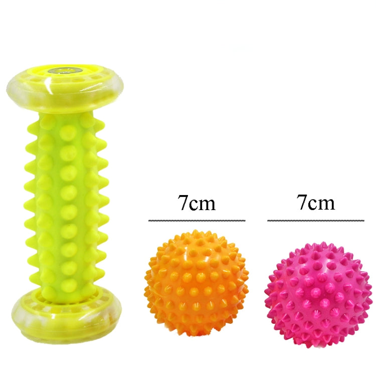 Massage Ball Plantar Fascia Ball Muscle Relaxation Fitness Ball Hand Holding Ball,Style: Yellow Foot Bottom + Tattoo 7cm 2