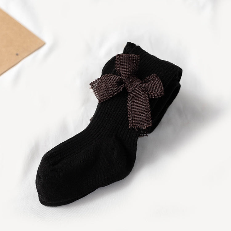 Spring And Autumn Girl Tights Bow Baby Knit Pantyhose Size: S 0-1 Years Old