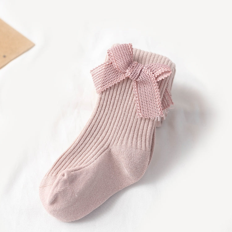 Spring And Autumn Girl Tights Bow Baby Knit Pantyhose Size: S 0-1 Years Old