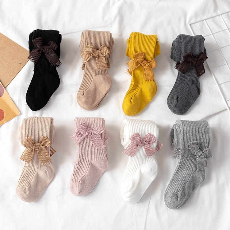 Spring And Autumn Girl Tights Bow Baby Knit Pantyhose Size: S 0-1 Years Old
