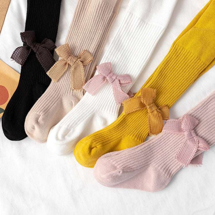 Spring And Autumn Girl Tights Bow Baby Knit Pantyhose Size: S 0-1 Years Old