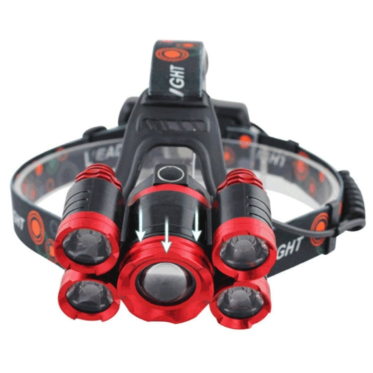 Outdoor Zoom Sensor Headlight 5LED Strong Light Fishing Light, Specification: Induction Version USB
