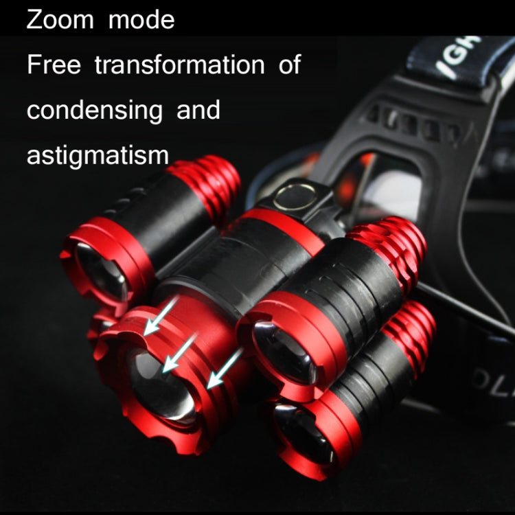 Outdoor Zoom Sensor Headlight 5LED Strong Light Fishing Light, Specification: Induction Version USB