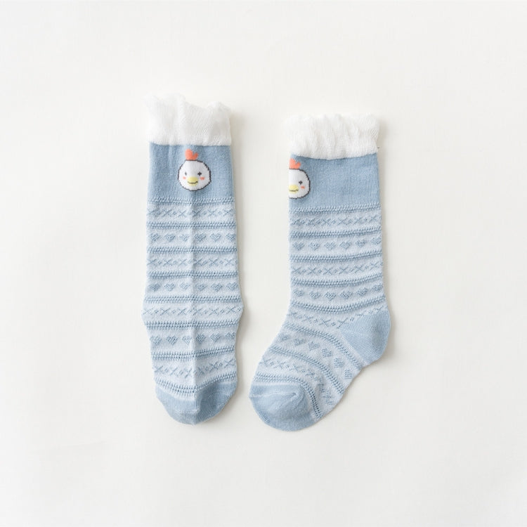 5 Pairs Children Socks Middle Tube Mesh Cotton Cartoon Baby Over Knee Anti-Mosquito Socks Size: M 1-3 Years Old