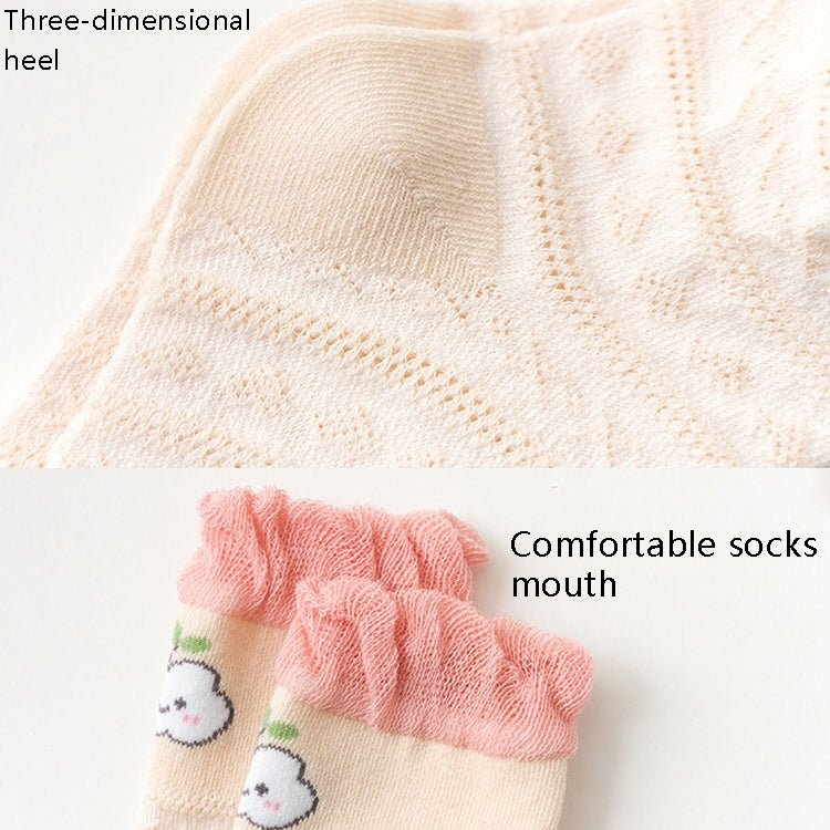 5 Pairs Children Socks Middle Tube Mesh Cotton Cartoon Baby Over Knee Anti-Mosquito Socks Size: M 1-3 Years Old