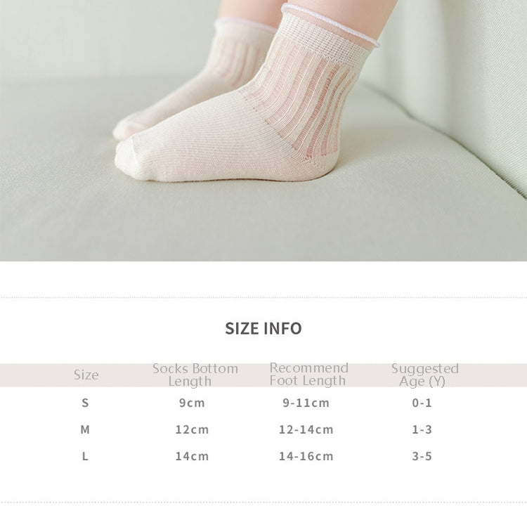 5 Pairs / Set Children Socks Spring And Summer Mesh Thin Cotton Breathable Baby Middle Tube Socks, Toyan Socks: S