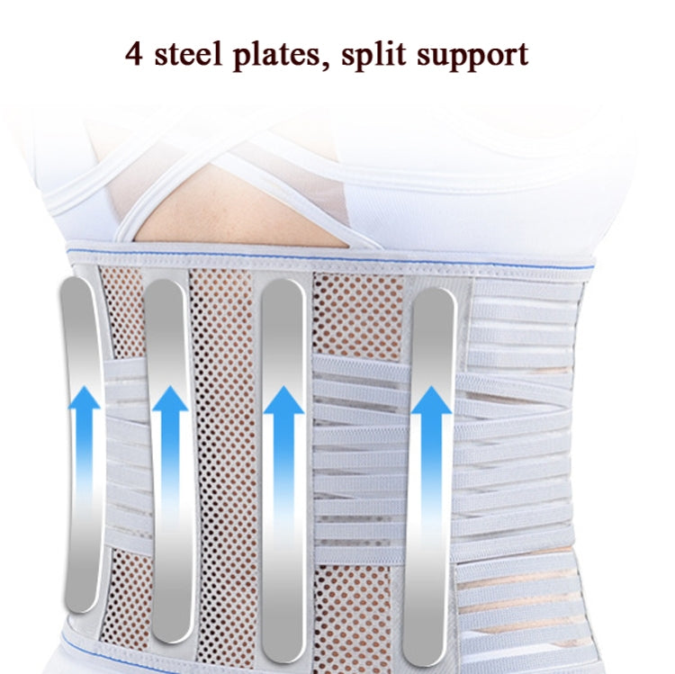 Steel Plate Support Belt Lumbar Intervertebral Disc Herniation Women Waist Warm Waist Belt, Specification: L(Gray)