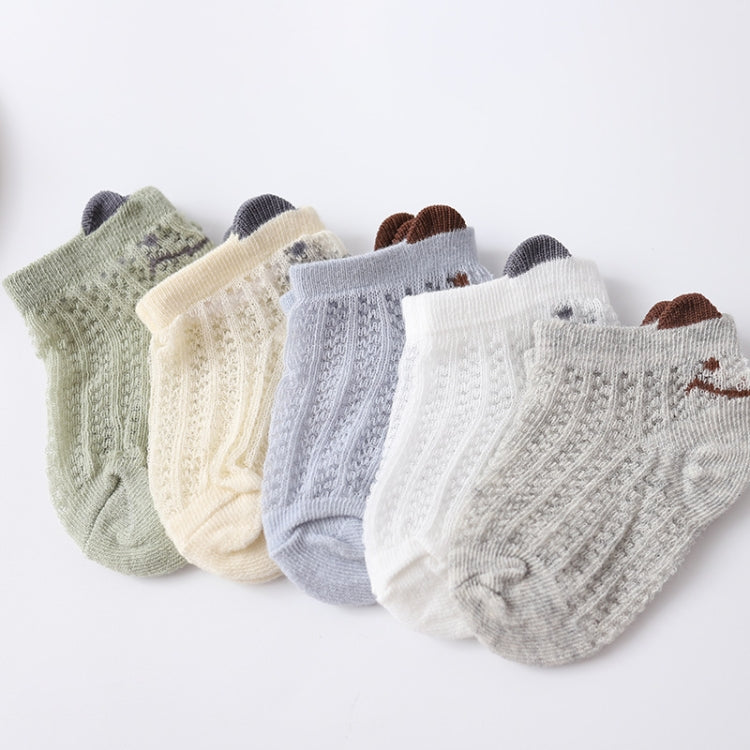 5 Pairs / Set Baby Socks Mesh Thin Cotton Breathable Children Boat Socks, Toyan Socks: L 3-5 Years Old