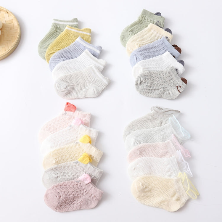 5 Pairs / Set Baby Socks Mesh Thin Cotton Breathable Children Boat Socks, Toyan Socks: L 3-5 Years Old