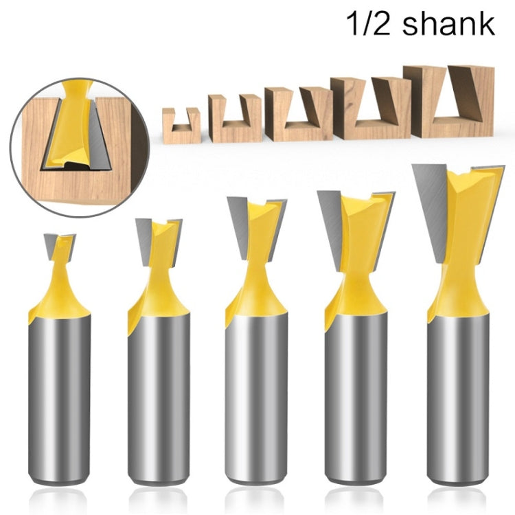 1/2 Handle Dovetail Cutter Wood Engraving Small Milling Cutter, Specification: 1/2x3/4mm