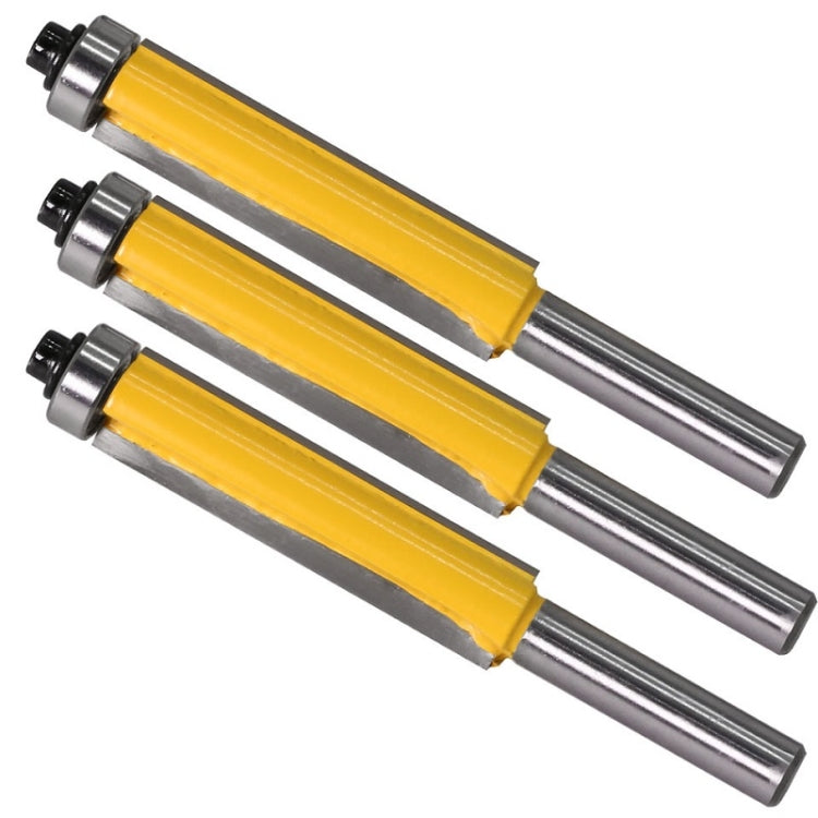8-Handle Extended Trimming Cutter With Bearing Woodworking Line Milling Cutter, Specification: 3 PCS/Set