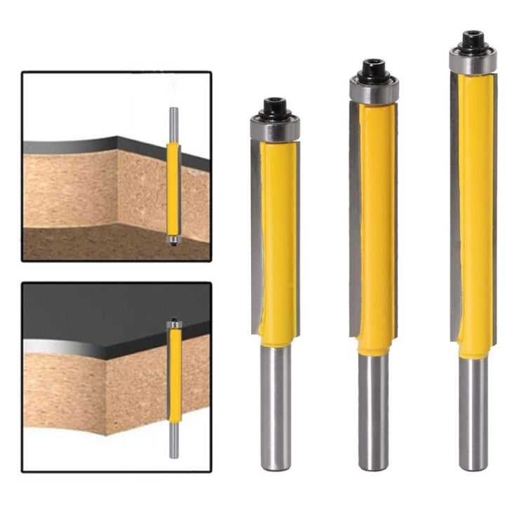 8-Handle Extended Trimming Cutter With Bearing Woodworking Line Milling Cutter, Specification: 3 PCS/Set