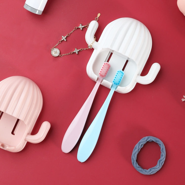 4 PCS Fun Cactus Toothbrush Holder Punch-Free Multifunctional Drain Bathroom Storage Hook,Random Color Delivery