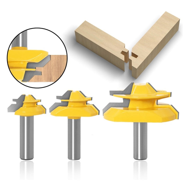 Woodworking Engraving Machine Milling Cutter 45 Degree Jointing Knife, Model: 1/2x1-3/8mm