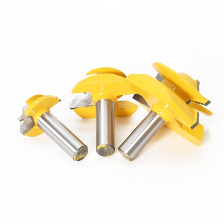 Woodworking Engraving Machine Milling Cutter 45 Degree Jointing Knife, Model: 1/2mm Handle 3PCS/Set