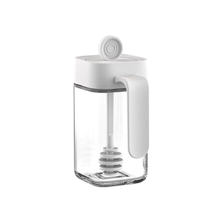 4 PCS Home Glass Spoon Covered Seasoning Bottle, Specification: Honey Bottle  (White)