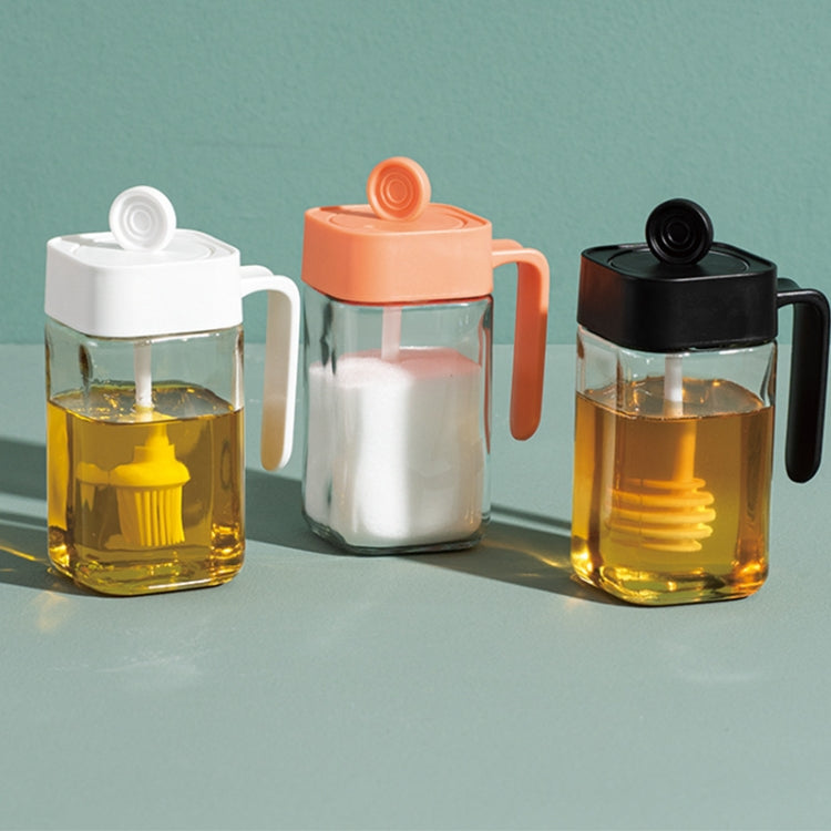 4 PCS Home Glass Spoon Covered Seasoning Bottle, Specification: Honey Bottle  (White)