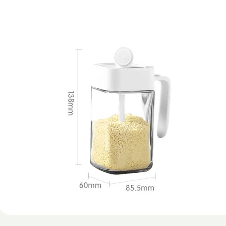 4 PCS Home Glass Spoon Covered Seasoning Bottle, Specification: Honey Bottle  (White)