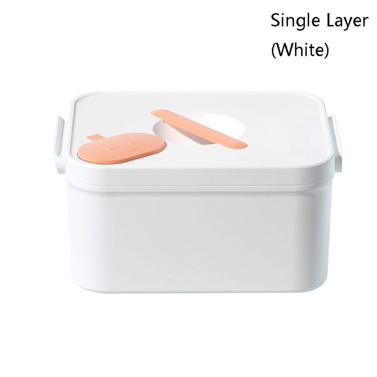 Hand Portable Medicine Box Household Large-capacity Separated Storage Pill Box, Colour: Single Layer (White)