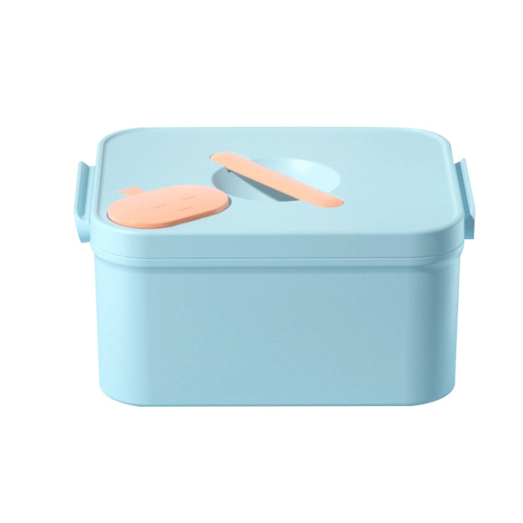 Hand Portable Medicine Box Household Large-capacity Separated Storage Pill Box, Colour: Single Layer (Blue)