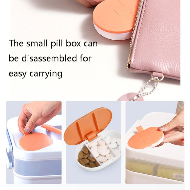 Hand Portable Medicine Box Household Large-capacity Separated Storage Pill Box, Colour: Overlay Accessories (White)