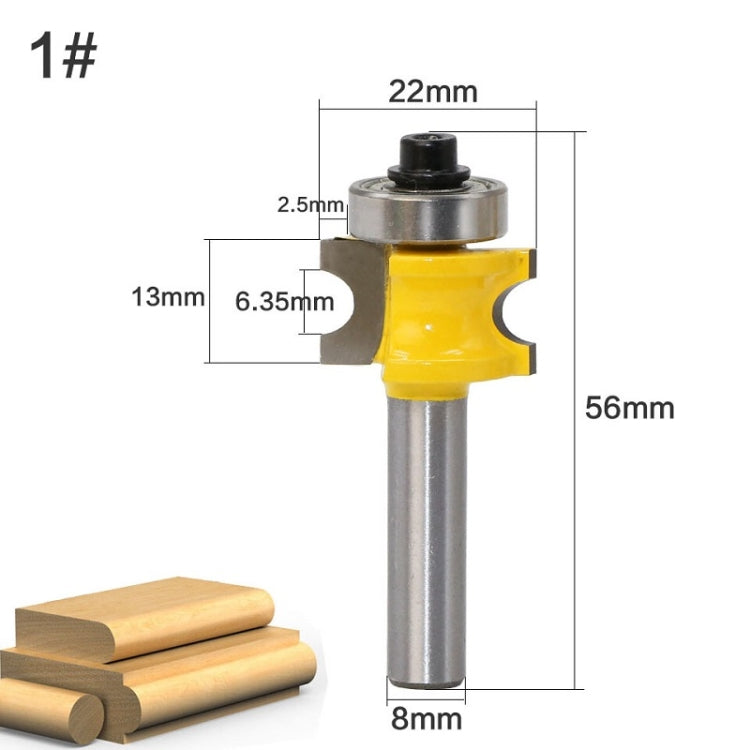 8-Shank Bearing Positive Semicircular Cutter Engraving Machine Woodworking Cutter, Model: No. 1