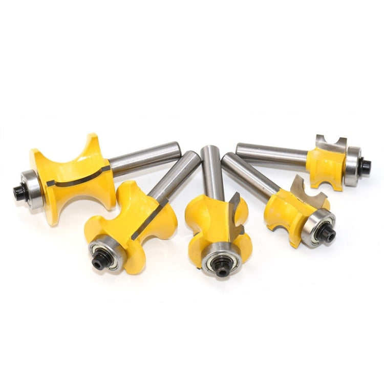 8-Shank Bearing Positive Semicircular Cutter Engraving Machine Woodworking Cutter, Model: 5 PCS/Set