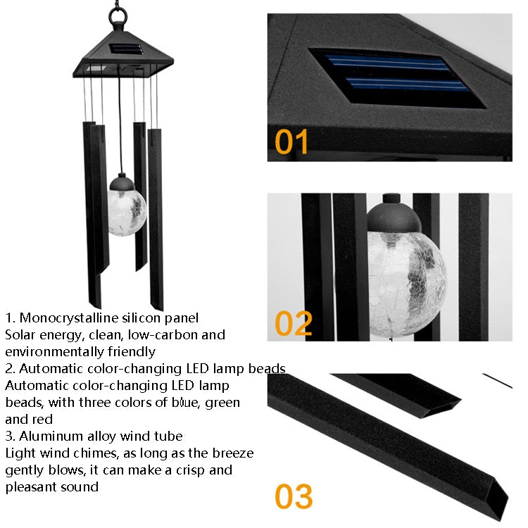 Outdoor Solar LED Wind Ring Lamp Waterproof Stainless Steel Garden Hanging Lamp Decoration Light