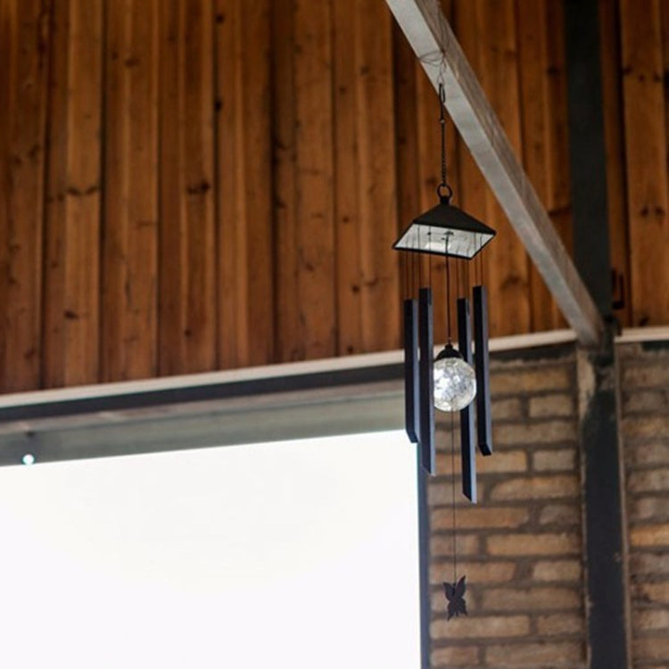 Outdoor Solar LED Wind Ring Lamp Waterproof Stainless Steel Garden Hanging Lamp Decoration Light