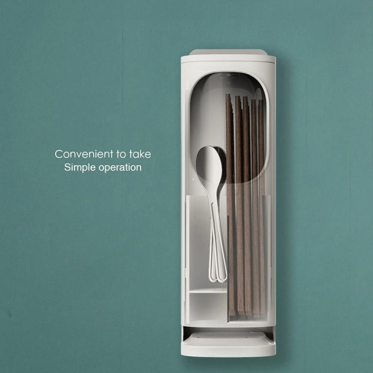 Wall-Mounted Rotation Opening And Clock Chopsticks Box Kitchen Strap Hook Multi-Function Chopsticks Holder