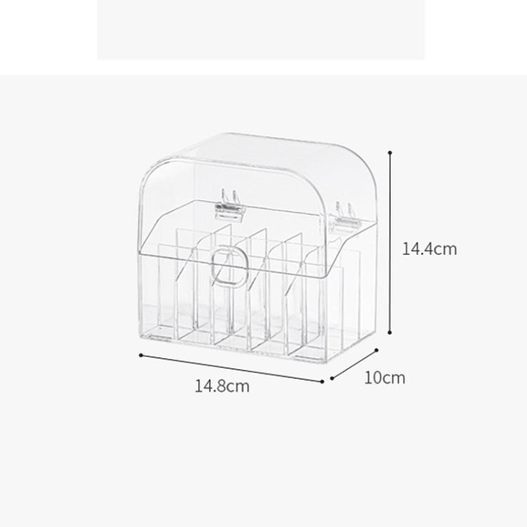 15 Grid Transparent Visual Lipstick Storage Box Multi-Function Desktop With Cover Cosmetics Rack