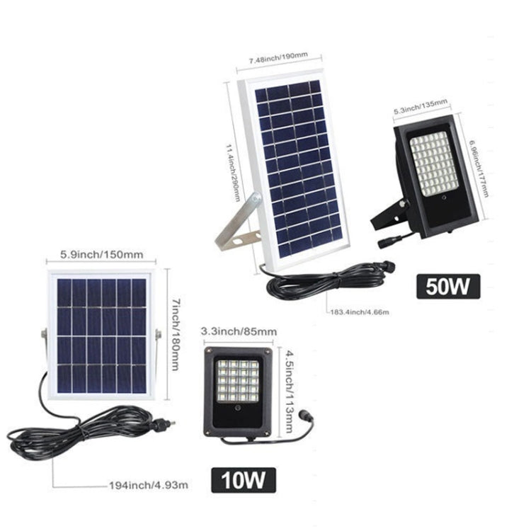 50W Remote Control Solar Wall Lamp Garden Lawn Light Outdoor Waterproof Street Light RGB Flood Light(Colorful Light)