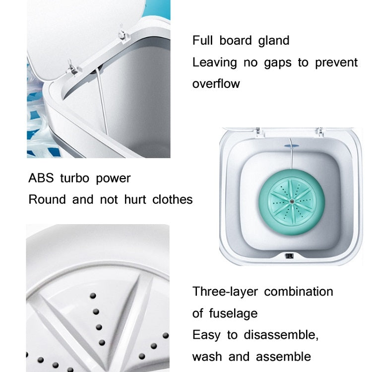 10L USB Ultra Shock Wave Turbo Small Portable Washing Machine, Product specifications: 220x220x280mm
