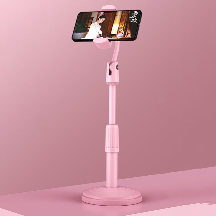4 PCS Desktop Stand Mobile Phone Tablet Live Broadcast Stand Telescopic Disc Stand, Colour: Pink