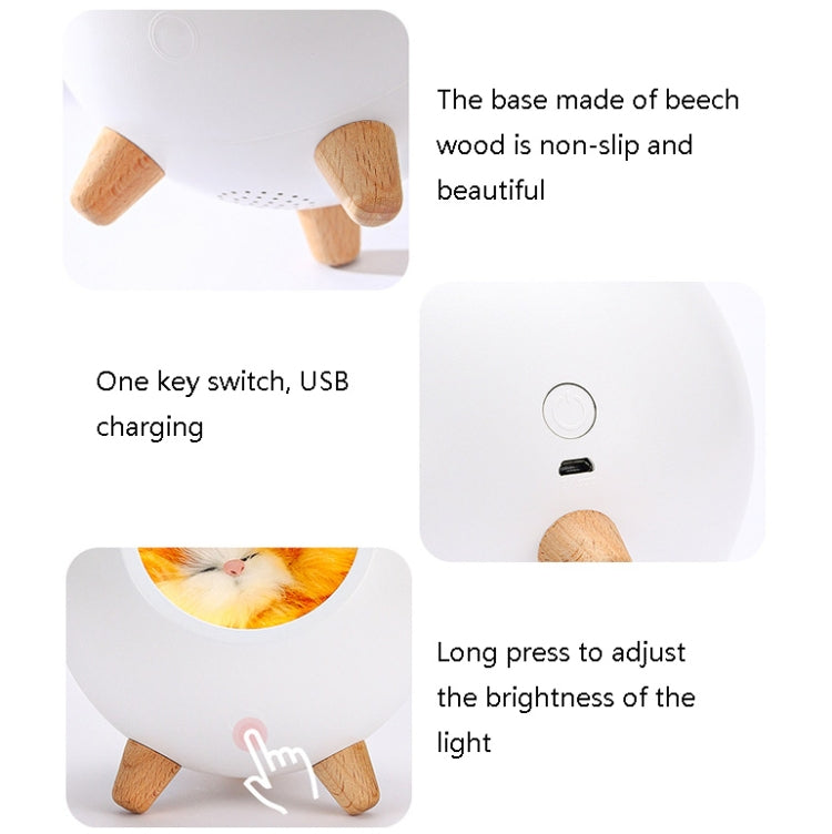 Pet Housing Bluetooth Nightlight Rechargeable Little Cat Desktop Night Light(Green)