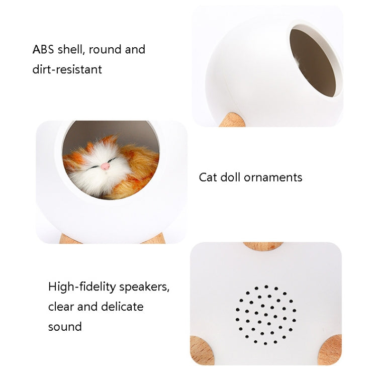 Pet Housing Bluetooth Nightlight Rechargeable Little Cat Desktop Night Light(Green)