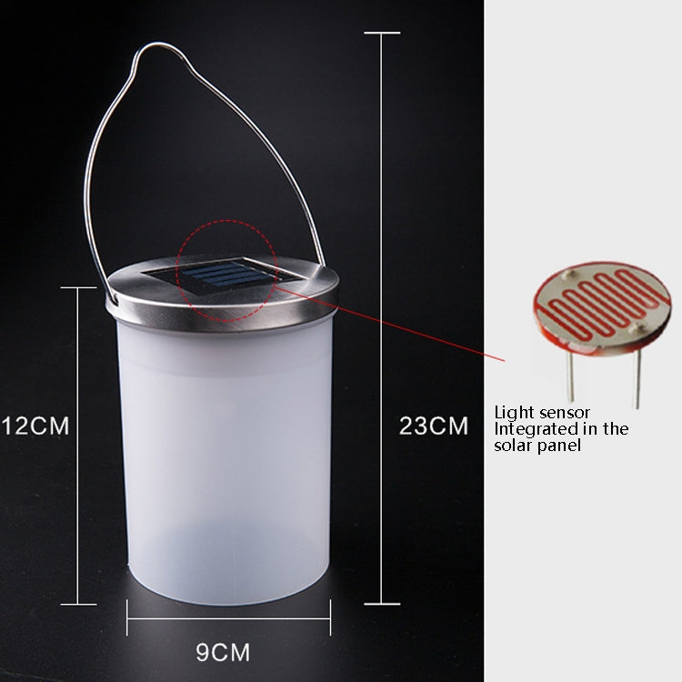 Outdoor Waterproof Solar Light Bucket Shape LED Courtyard Garden Hanging Lamp Night Light(White Light)