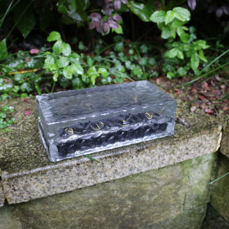 Outdoor Solar Buried Lamp Ice Square Glass Garden Decoration Waterproof Grass Lamp