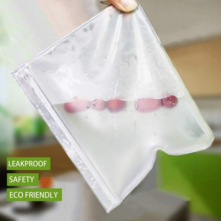 5 in 1 Translucent Frosted PEVA Food Preservation Bag Refrigerator Food Storage Bag Self-Sealing Food Bag Set(NO.2x5)