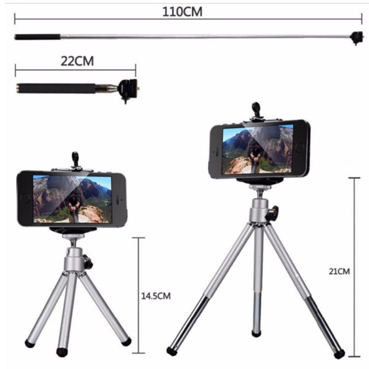 10 In 1 Telephoto Mobile Phone Universal Lens Wide Angle Macro Fisheye Selfie Stick Set, Specification: 12X (Black)